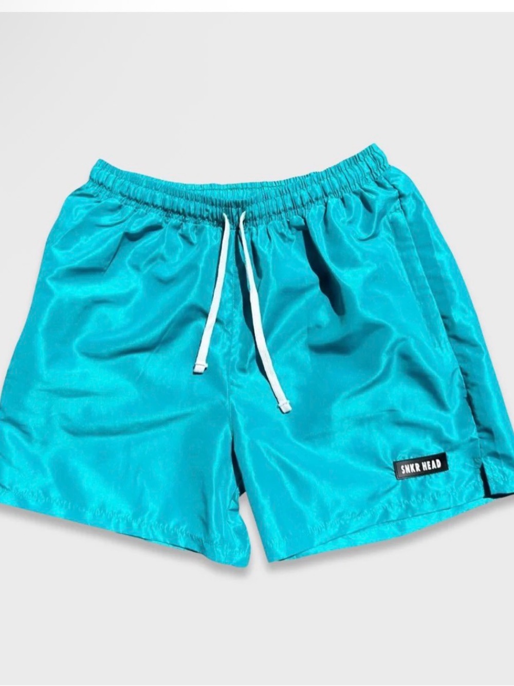 SNKR HEAD Teal Nylon Shorts with Drawstring mens size